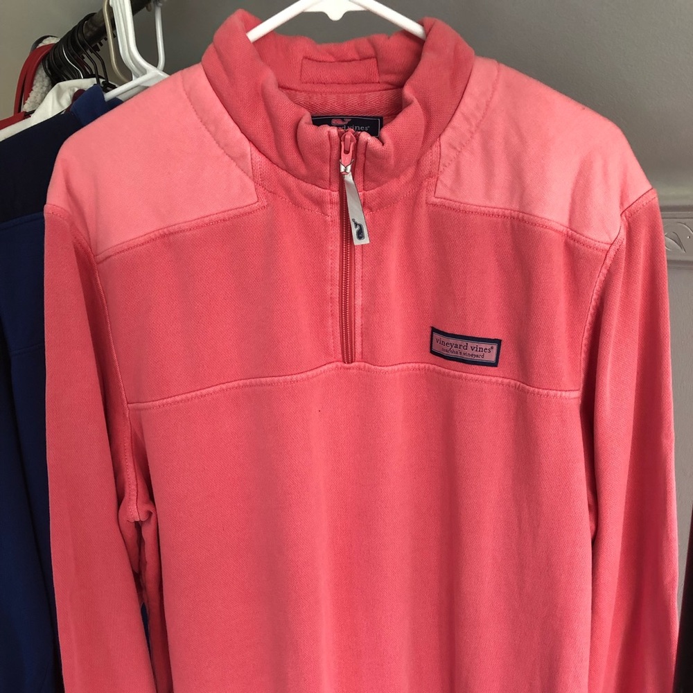 Vineyard Vines Shep Shirt/Half Zip Pink/Coral